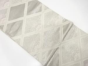 アンティーク　斜め格子に花模様織り出し袋帯(材料)